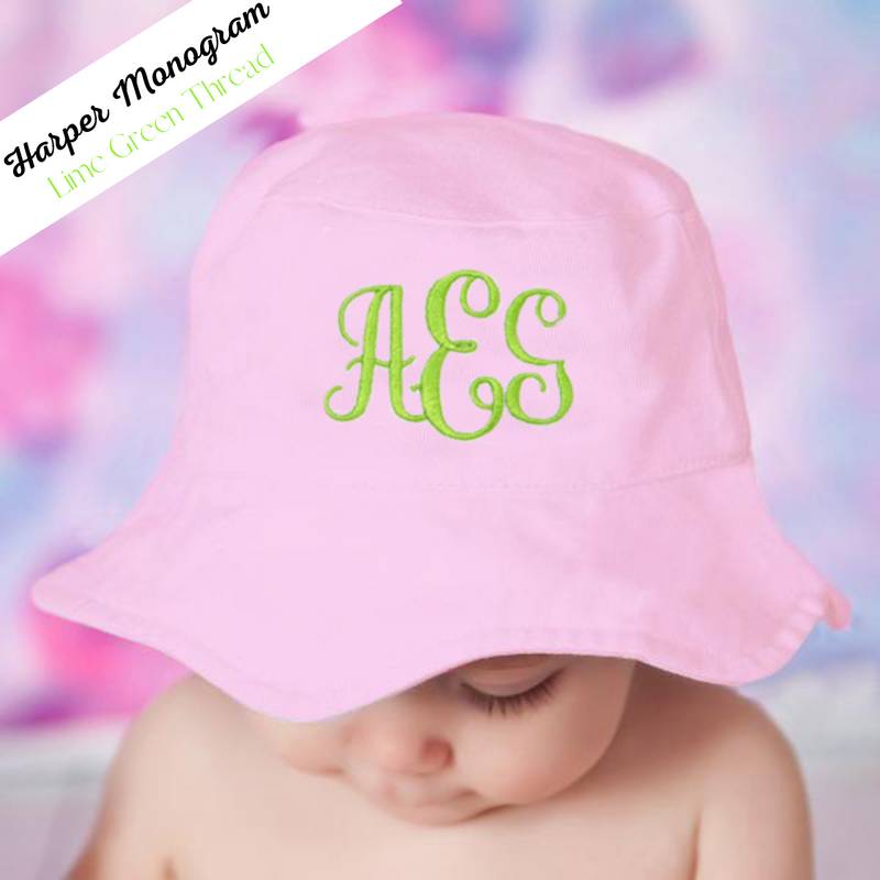 Denim Toddler Personal Initial Hat / Initials A-Z Monogram 