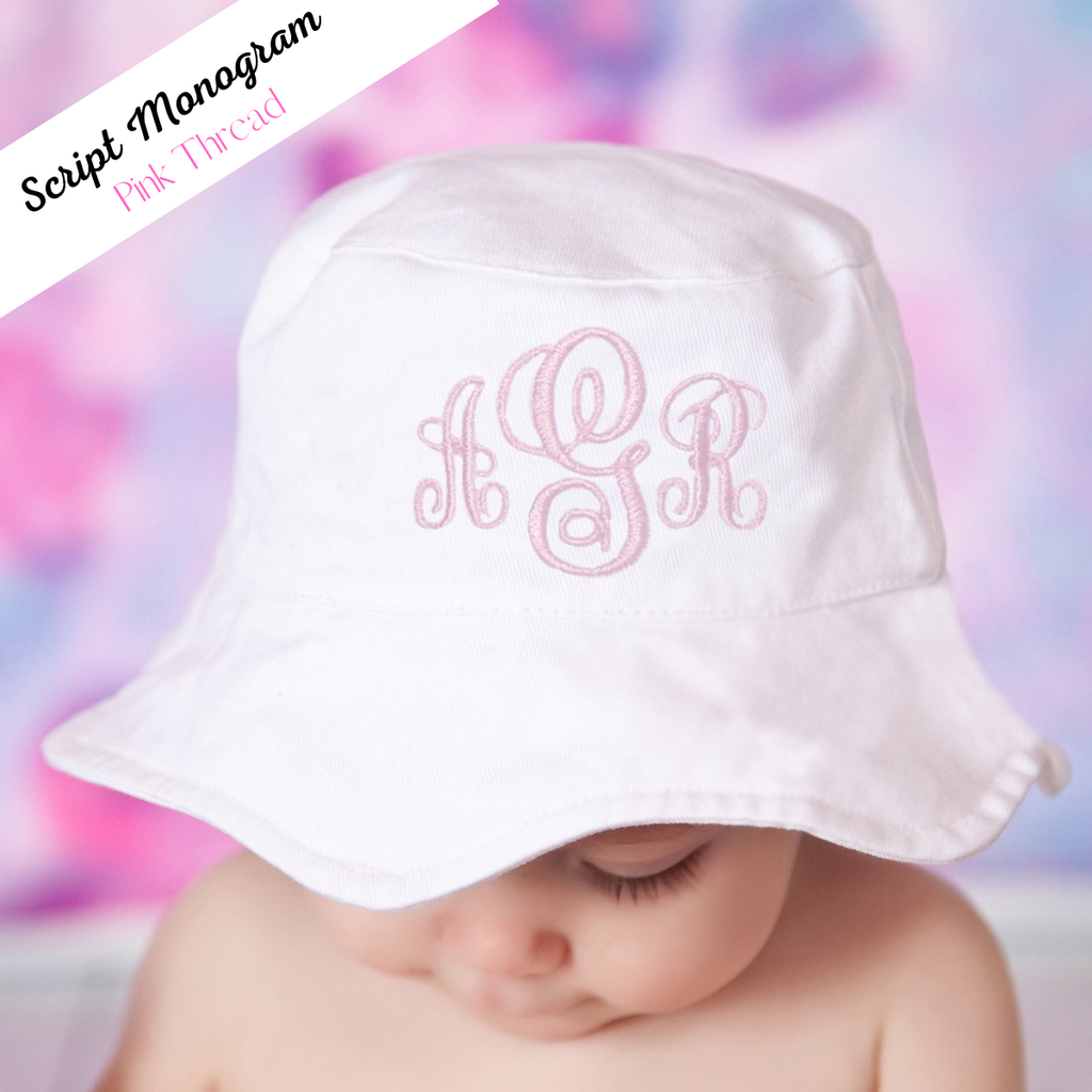 BabyMelons Monogrammed Seersucker Sun Hat