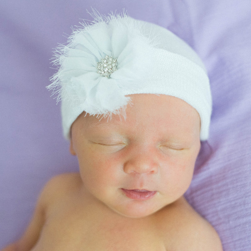 ilybean Pink Lace And Pearl Trim Newborn Girl Nursery Headband - Newbo -  ilybean nursery beanies
